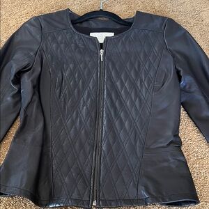 Hinge Quilted Black Leather Jacket